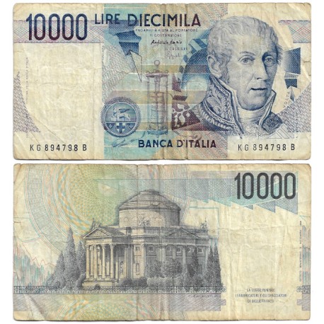 (112c) Italia. 1984. 10000 Lira (BC) Diferentes Roturas