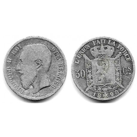 (26) Bélgica. 1898. 50 Centimes (BC) (Plata)