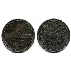 (2185) Austria. 1851A. 1 Kreuzer (MBC-)
