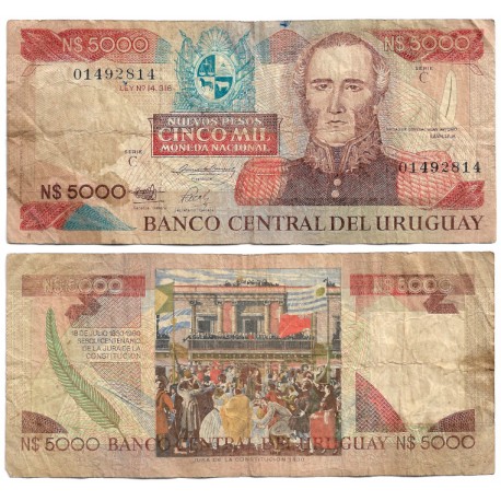 (65a) Uruguay. 1983. 5000 Nuevos Pesos (BC)