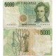 (111b) Italia. 1985. 5000 Lira (BC) Leve rotura margen izquierdo