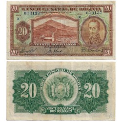 (131) Bolivia. 1928. 20 Bolivianos (MBC)