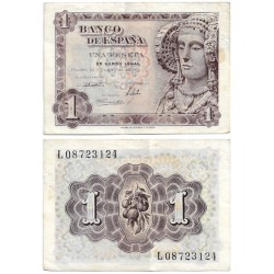 Estado Español. 1948. 1 Peseta (MBC) Serie L, Mancha