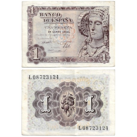 Estado Español. 1948. 1 Peseta (MBC) Serie L, Mancha