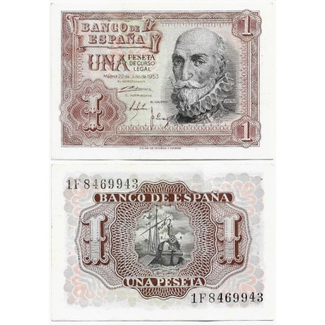 Estado Español. 1953. 1 Peseta (EBC) Serie 1F
