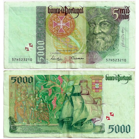 (190d) Portugal. 1997. 5000 Escudos (MBC+/MBC)