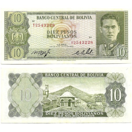 (154a) Bolivia. 1966. 10 Bolivianos (EBC+)