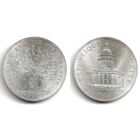 (951.1) Francia. 1982. 100 Francs (SC) (Plata)