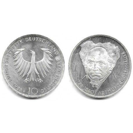 (168) Alemania. 1988(D). 10 Mark (EBC+) (Plata)
