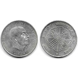 Estado Español. 1966*(19-68). 100 Pesetas (MBC+) (Plata)