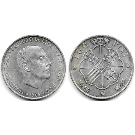 Estado Español. 1966*(19-66). 100 Pesetas (MBC) (Plata)