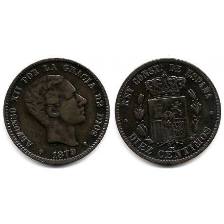 Alfonso XII. 1879. 10 Céntimos (MBC) Ceca de Barcelona OM