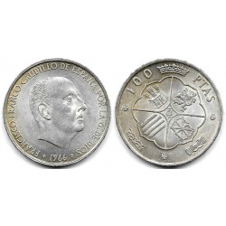Estado Español. 1966*(19-66). 100 Pesetas (MBC+) (Plata)