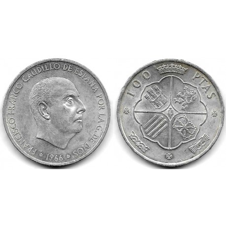 Estado Español. 1966*(19-68). 100 Pesetas (MBC+) (Plata)