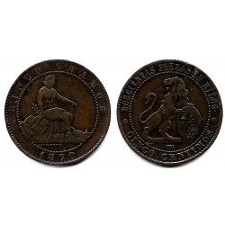 Gobierno Provisional. 1870. 5 Céntimos (MBC-) Ceca de Barcelona OM
