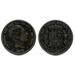 Alfonso XII. 1879. 5 Céntimos (BC/BC-) Ceca de Barcelona OM
