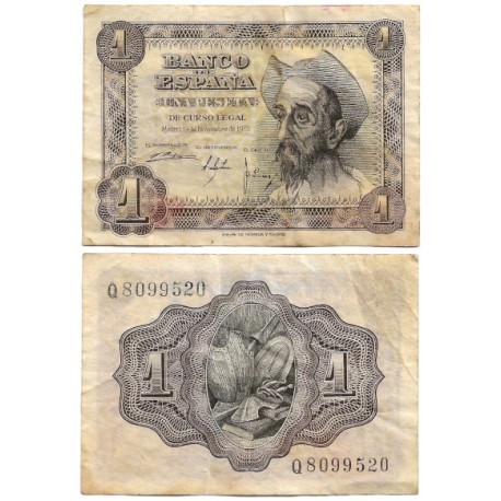 Estado Español. 1951. 1 Peseta (BC) Serie Q