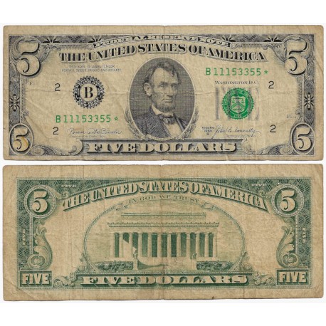 (450cr) Estados Unidos de América. 1969B. 5 Dollar (BC)