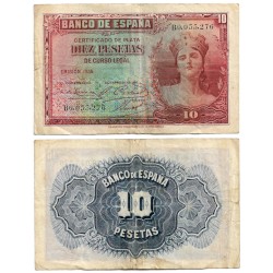 España. 1935. 10 Pesetas (MBC-/BC+) Serie B