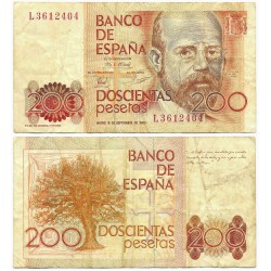 España. 1980. 200 Pesetas (BC/BC-) Serie L