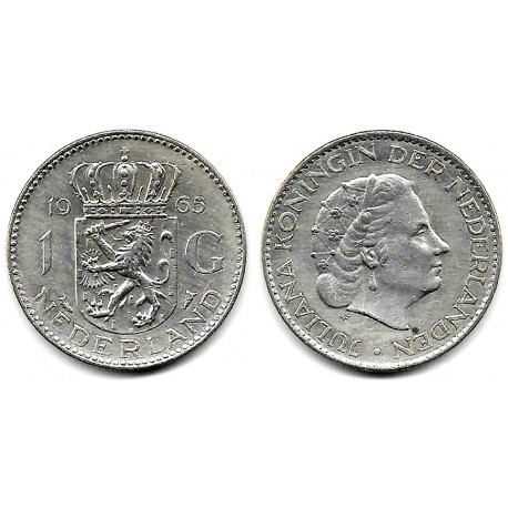 (184) Países Bajos. 1965. 1 Gulden (MBC) (Plata)