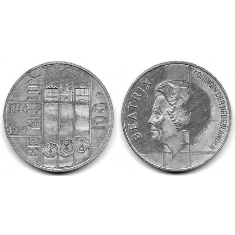 (216) Países Bajos. 1994. 10 Gulden (EBC) (Plata)