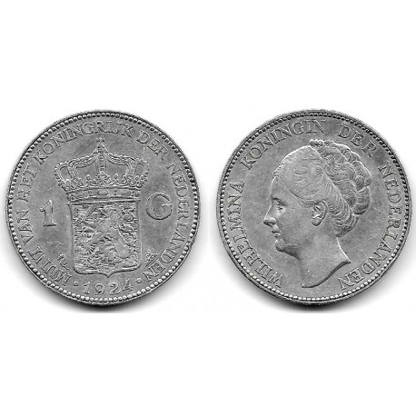 (161.1) Países Bajos. 1924. 1 Gulden (MBC-) (Plata)