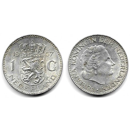 (184) Países Bajos. 1967. 1 Gulden (MBC+) (Plata)