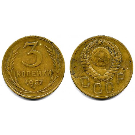 (Y114) Unión Soviética. 1957. 3 Kopeks (MBC)