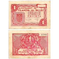 Vilanova del Vallès. Sin Fecha. 1 Peseta (MBC)