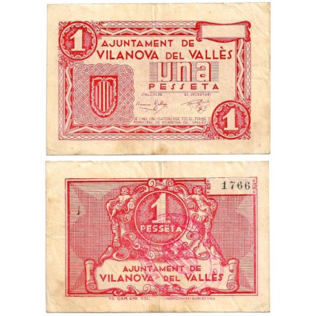 Vilanova del Vallès. Sin Fecha. 1 Peseta (MBC)