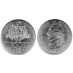 (962) Francia. 1987. 100 Francs (EBC+) (Plata)
