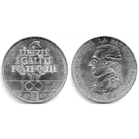 (962) Francia. 1987. 100 Francs (EBC+) (Plata)