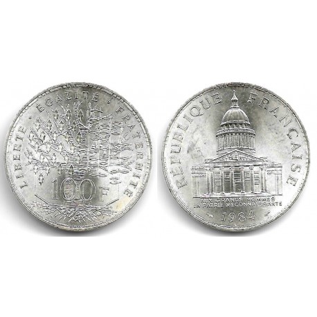 (951.1) Francia. 1984. 100 Francs (SC) (Plata)