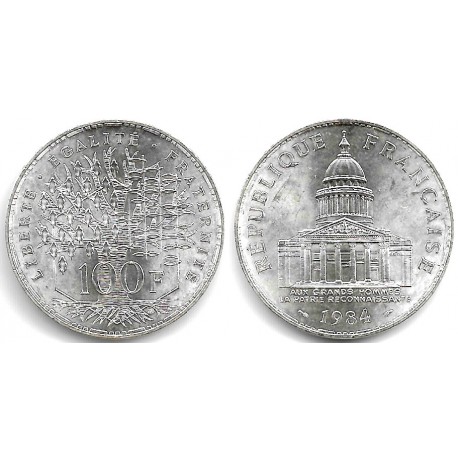 (951.1) Francia. 1984. 100 Francs (SC) (Plata)
