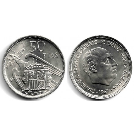 Estado Español. 1957*(69). 50 Pesetas (SC) Estrella Rectificada