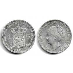 (161.1) Países Bajos. 1923. 1 Gulden (BC+/MBC-) (Plata)