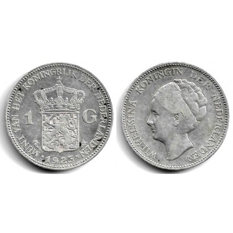 (161.1) Países Bajos. 1923. 1 Gulden (BC+/MBC-) (Plata)