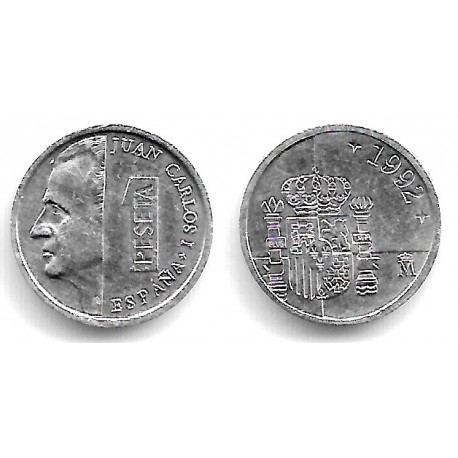 España. 1992. 1 Peseta (SC) Exceso de Metal