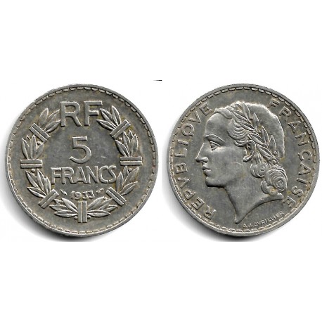(888) Francia. 1933. 5 Francs (MBC+)