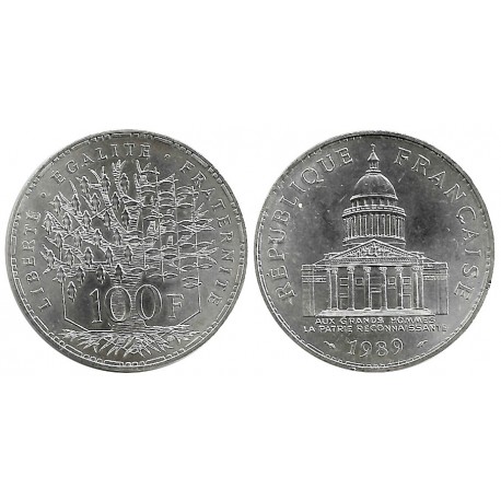 (951.1) Francia. 1989. 100 Francs (SC-) (Plata)