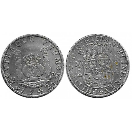 Felipe V. 1742. 8 Reales (MBC) (Plata) Ceca de Mejico MF