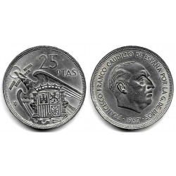 Estado Español. 1957*(58). 25 Pesetas (EBC+)