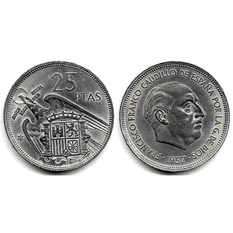 Estado Español. 1957*(58). 25 Pesetas (EBC+)
