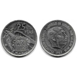 Estado Español. 1957*(72). 25 Pesetas (EBC)