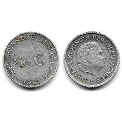 (3) Antillas Neerlandesas. 1963. 1/10 Gulden (MBC) (Plata)