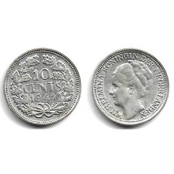 (163) Países Bajos. 1941. 10 Cents (MBC+) (Plata)