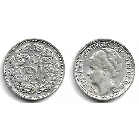(163) Países Bajos. 1941. 10 Cents (MBC+) (Plata)
