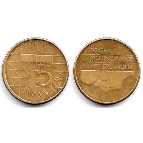 (210) Países Bajos. 1989. 5 Gulden (MBC)