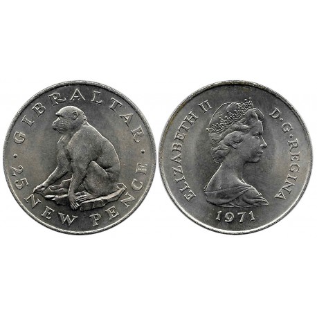 (5) Gibraltar. 1971. 25 New Pence (SC)